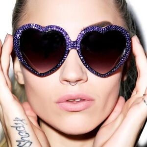 Marialia Lavender Swarovski® Heart Sunglasses